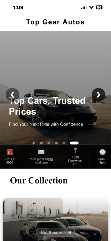 Mobile view of project